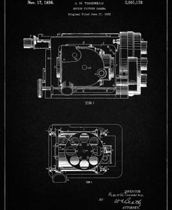 PP390-Vintage Black Motion Picture Camera 1932 Patent Poster