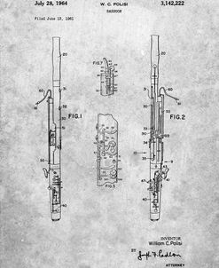 PP392-Slate Bassoon Patent Poster