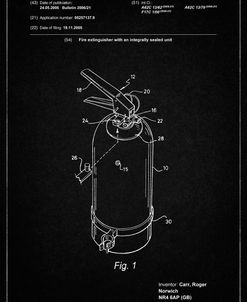 PP396-Vintage Black Modern Fire Extinguisher Patent Poster