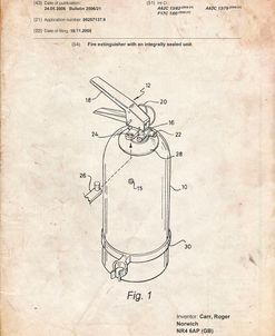 PP396-Vintage Parchment Modern Fire Extinguisher Patent Poster