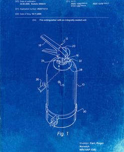 PP396-Faded Blueprint Modern Fire Extinguisher Patent Poster