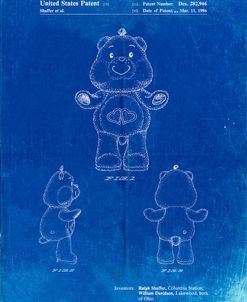 PP397-Faded Blueprint Love A Lot Care Bear Patent Poster