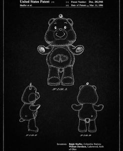 PP397-Vintage Black Love A Lot Care Bear Patent Poster