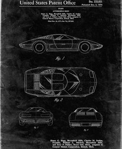 PP399-Black Grunge Chevrolet Aerovette Concept Car Patent Poster