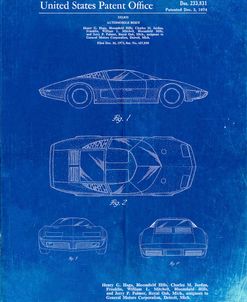 PP399-Faded Blueprint Chevrolet Aerovette Concept Car Patent Poster