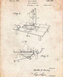 PP403-Vintage Parchment Disney Multi Plane Camera Patent Poster