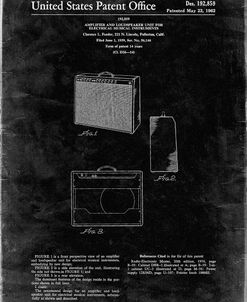 PP405-Black Grunge Fender 1962 Pro Amp Patent Poster