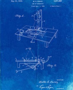 PP403-Faded Blueprint Disney Multi Plane Camera Patent Poster