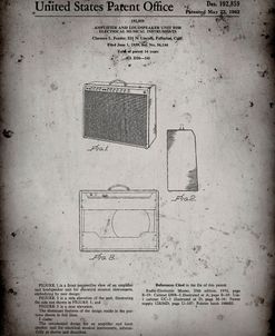 PP405-Faded Grey Fender 1962 Pro Amp Patent Poster