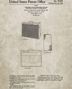 PP405-Sandstone Fender 1962 Pro Amp Patent Poster