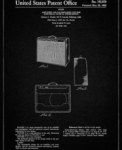 PP405-Vintage Black Fender 1962 Pro Amp Patent Poster