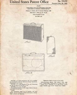 PP405-Vintage Parchment Fender 1962 Pro Amp Patent Poster