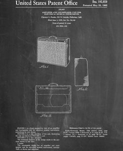 PP405-Chalkboard Fender 1962 Pro Amp Patent Poster