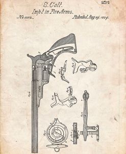 PP409-Vintage Parchment Colt Paterson Patent Poster