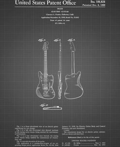 PP417-Black Grid Fender Jazzmaster Guitar Patent Poster