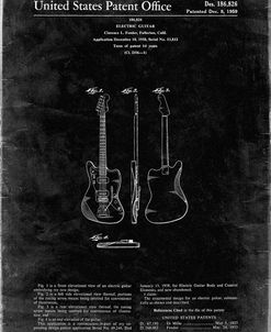 PP417-Black Grunge Fender Jazzmaster Guitar Patent Poster