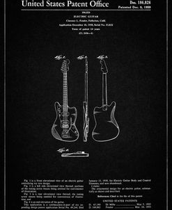PP417-Vintage Black Fender Jazzmaster Guitar Patent Poster
