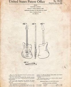 PP417-Vintage Parchment Fender Jazzmaster Guitar Patent Poster