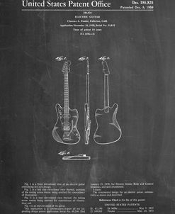 PP417-Chalkboard Fender Jazzmaster Guitar Patent Poster