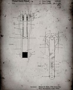 PP418-Faded Grey Rock Climbing Cam Patent Poster