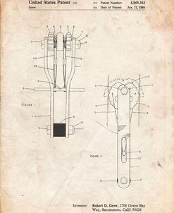PP418-Vintage Parchment Rock Climbing Cam Patent Poster