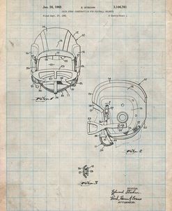 PP419-Antique Grid Parchment Face Mask Football Helmet 1965 Patent