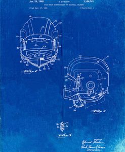 PP419-Faded Blueprint Face Mask Football Helmet 1965 Patent