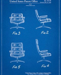PP421-Blueprint Eames Upholstered Chair Patent Poster