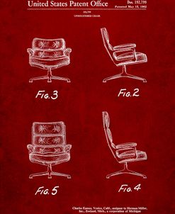 PP421-Burgundy Eames Upholstered Chair Patent Poster