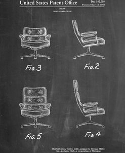 PP421-Chalkboard Eames Upholstered Chair Patent Poster