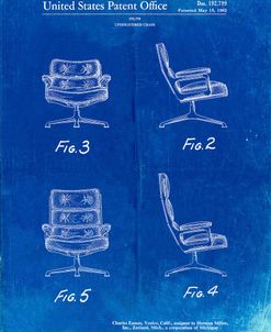 PP421-Faded Blueprint Eames Upholstered Chair Patent Poster