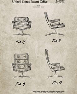 PP421-Sandstone Eames Upholstered Chair Patent Poster