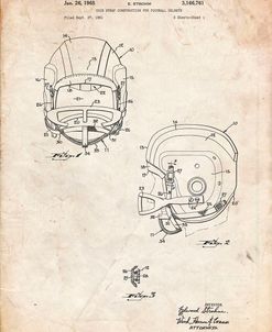PP419-Vintage Parchment Face Mask Football Helmet 1965 Patent