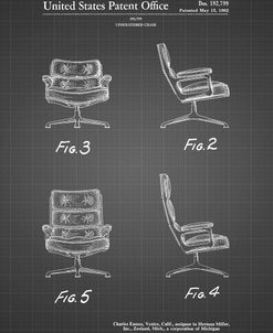 PP421-Black Grid Eames Upholstered Chair Patent Poster