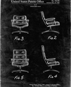 PP421-Black Grunge Eames Upholstered Chair Patent Poster