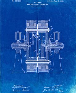 PP423-Faded Blueprint Tesla Electric Circuit Controller Poster