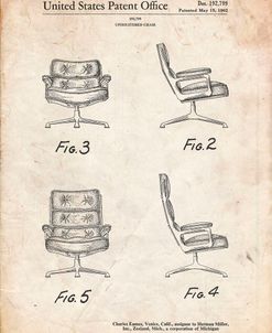 PP421-Vintage Parchment Eames Upholstered Chair Patent Poster