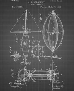PP426-Black Grid Aerial Vessel Patent Poster