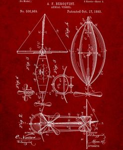 PP426-Burgundy Aerial Vessel Patent Poster