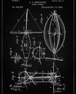 PP426-Vintage Black Aerial Vessel Patent Poster