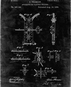 PP428-Black Grunge Electric Welding Machine 1886 Patent Poster
