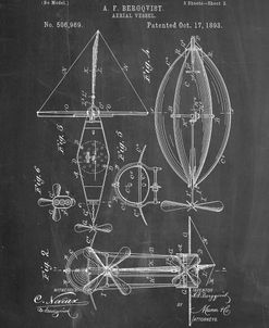 PP426-Chalkboard Aerial Vessel Patent Poster