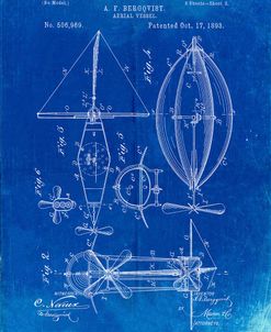 PP426-Faded Blueprint Aerial Vessel Patent Poster
