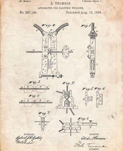 PP428-Vintage Parchment Electric Welding Machine 1886 Patent Poster