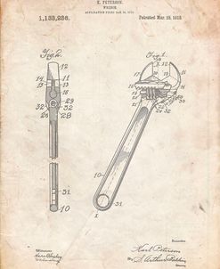 PP437-Vintage Parchment Crecent Wrench 1915 Patent Poster