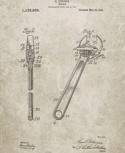 PP437-Sandstone Crecent Wrench 1915 Patent Poster