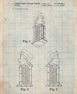 PP441-Antique Grid Parchment Pez Dispenser Patent Poster