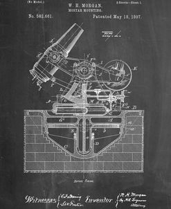 PP445-Chalkboard Military Mortar Launcher Patent Poster