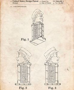 PP441-Vintage Parchment Pez Dispenser Patent Poster