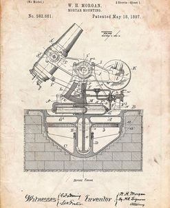 PP445-Vintage Parchment Military Mortar Launcher Patent Poster